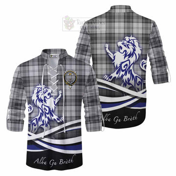 Glendinning Tartan Ghillie Kilt Shirt with Alba Gu Brath Regal Lion Emblem Men - Tartan Vibes Clothing