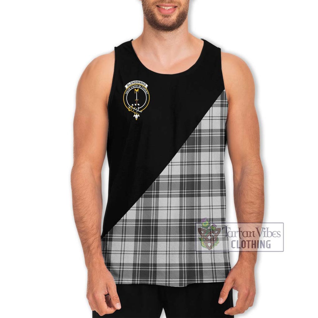 Glendinning Tartan Men's Tank Top with Family Crest and Military Logo Style Men - Tartan Vibes Clothing