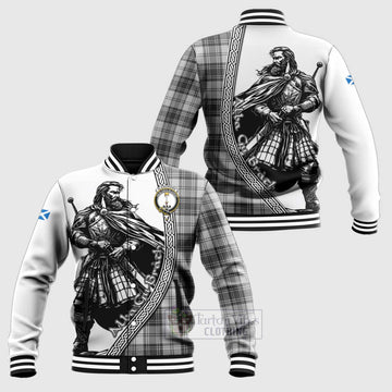 Glendinning Tartan Clan Crest Baseball Jacket with Highlander Warrior Celtic Style Unisex - Tartan Vibes Clothing