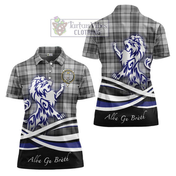 Glendinning Tartan Women's Polo Shirt with Alba Gu Brath Regal Lion Emblem Women - Tartan Vibes Clothing