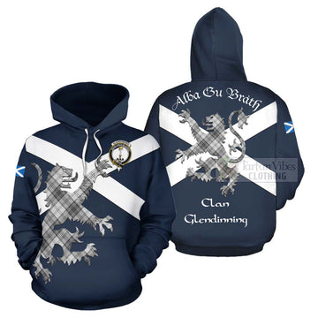 Glendinning Tartan Lion Rampant Hoodie Proudly Display Your Heritage with Alba Gu Brath and Clan Name Zip Hoodie - Tartan Vibes Clothing