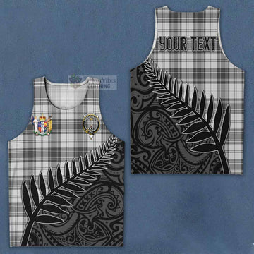Tartan Vibes Clothing Glendinning Crest Tartan Men's Tank Top with New Zealand Silver Fern Half Style