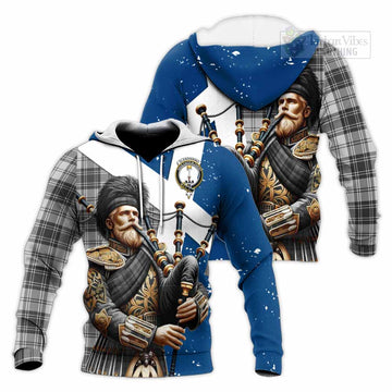 Glendinning Tartan Knitted Hoodie with Family Crest Scottish Bagpiper Vibes Unisex Knitted Pullover Hoodie - Tartan Vibes Clothing