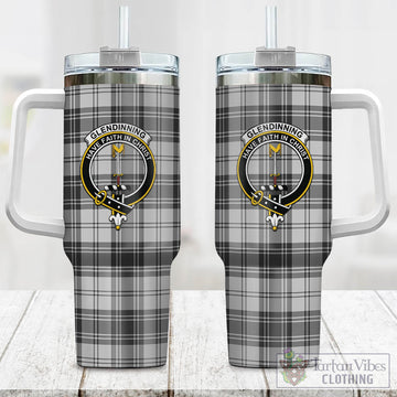 Glendinning Tartan Tumbler with Handle with Family Crest One Size 40 OZ - Tartan Vibes Clothing