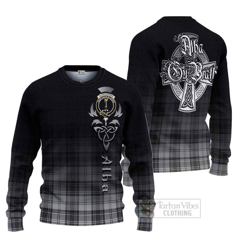 Glendinning Tartan Ugly Sweater Featuring Alba Gu Brath Family Crest Celtic Inspired Unisex - Tartan Vibes Clothing