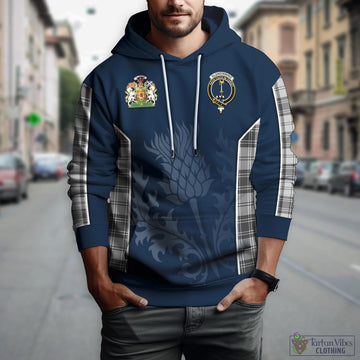 Glendinning Tartan Hoodie with Family Crest and Scottish Thistle Vibes Sport Style