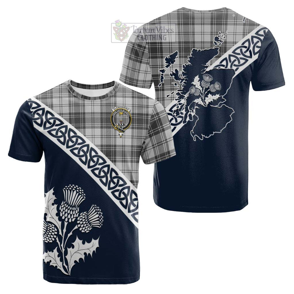 Glendinning Tartan Cotton T-shirt Featuring Thistle and Scotland Map Kid's Shirt - Tartan Vibes Clothing