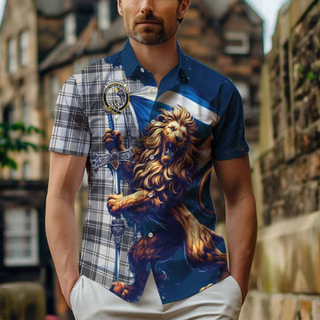 Glendinning Tartan Family Crest Hawaiian Shirt with Scottish Majestic Lion Kid - Tartan Vibes Clothing