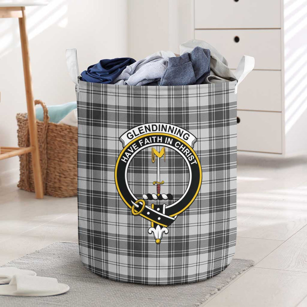 Glendinning Tartan Laundry Basket with Family Crest One Size - Tartan Vibes Clothing