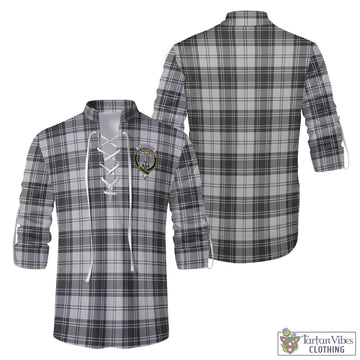 Glendinning Tartan Men's Scottish Traditional Jacobite Ghillie Kilt Shirt with Family Crest Men - Tartan Vibes Clothing