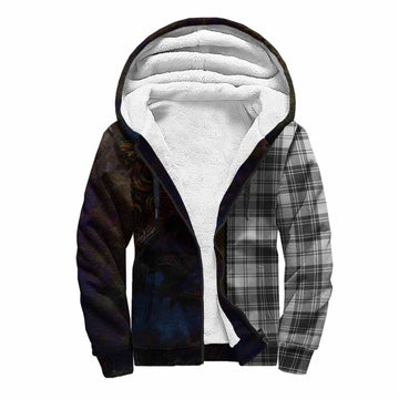 Glendinning Tartan Family Crest Sherpa Hoodie Alba Gu Brath Be Brave Lion Ancient Style