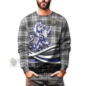 Glendinning Tartan Sweatshirt with Alba Gu Brath Regal Lion Emblem Unisex - Tartan Vibes Clothing