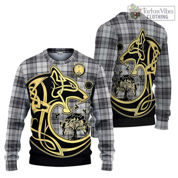 Glendinning Tartan Ugly Sweater with Family Crest Celtic Wolf Style Unisex - Tartan Vibes Clothing