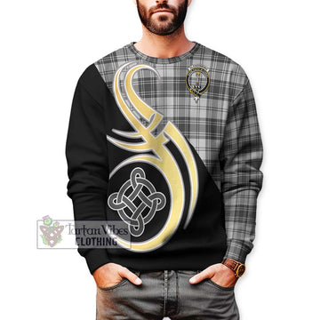 Glendinning Tartan Sweatshirt with Family Crest and Celtic Symbol Style Unisex - Tartan Vibes Clothing