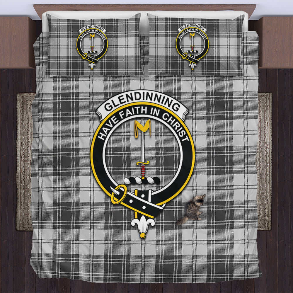 Glendinning Tartan Bedding Set with Family Crest US Bedding Set - Tartan Vibes Clothing