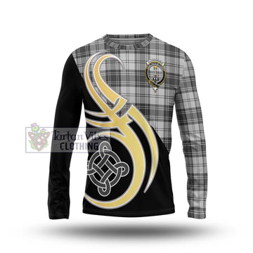 Glendinning Tartan Long Sleeve T-Shirt with Family Crest and Celtic Symbol Style Unisex - Tartan Vibes Clothing