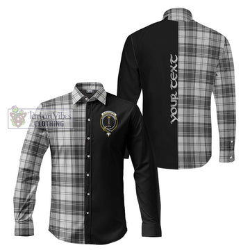 Glendinning Tartan Long Sleeve Button Shirt with Family Crest and Half Of Me Style Men's Shirt S - Tartanvibesclothing Shop