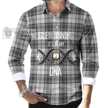 Glendinning Tartan Long Sleeve Button Shirt with Family Crest DNA In Me Style Men's Shirt S - Tartanvibesclothing Shop