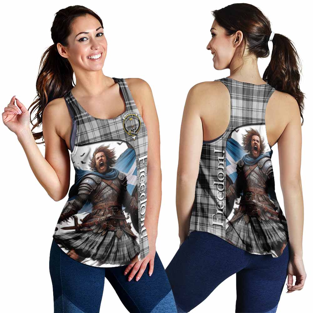 Glendinning Crest Tartan Women's Racerback Tanks Inspired by the Freedom of Scottish Warrior 4XL - Tartan Vibes Clothing