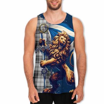 Glendinning Tartan Family Crest Men's Tank Top with Scottish Majestic Lion Men - Tartan Vibes Clothing