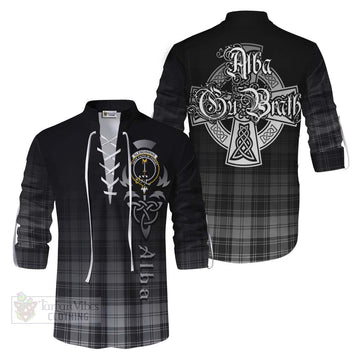 Glendinning Tartan Ghillie Kilt Shirt Featuring Alba Gu Brath Family Crest Celtic Inspired Men - Tartan Vibes Clothing