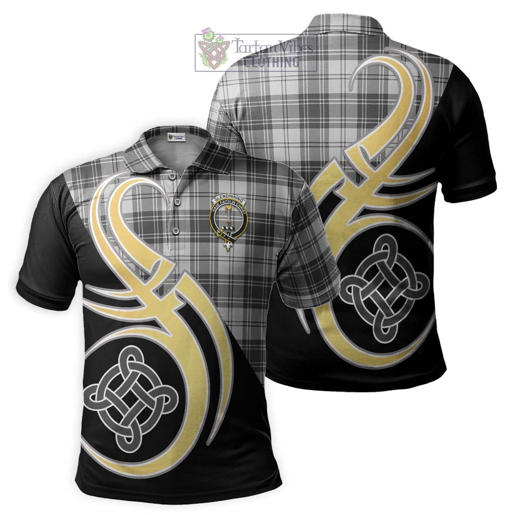 Glendinning Tartan Polo Shirt with Family Crest and Celtic Symbol Style Kid - Tartan Vibes Clothing