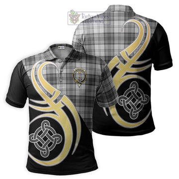 Glendinning Tartan Polo Shirt with Family Crest and Celtic Symbol Style Kid - Tartan Vibes Clothing