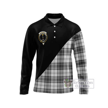 Glendinning Tartan Long Sleeve Polo Shirt with Family Crest and Military Logo Style Unisex - Tartan Vibes Clothing