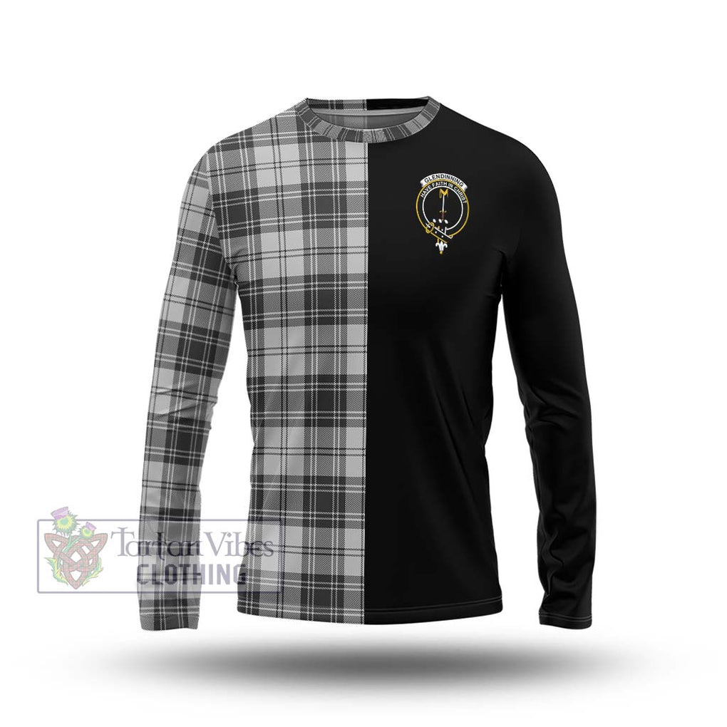 Glendinning Tartan Long Sleeve T-Shirt with Family Crest and Half Of Me Style Unisex - Tartanvibesclothing Shop