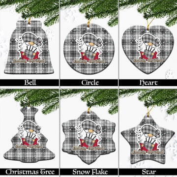 Glendinning Tartan Christmas Ceramic Ornaments with Scottish Gnome Playing Bagpipes Ceramic - Tartan Vibes Clothing