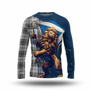 Glendinning Tartan Family Crest Long Sleeve T-Shirt with Scottish Majestic Lion Unisex - Tartan Vibes Clothing