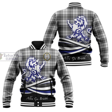Glendinning Tartan Baseball Jacket with Alba Gu Brath Regal Lion Emblem Unisex - Tartan Vibes Clothing