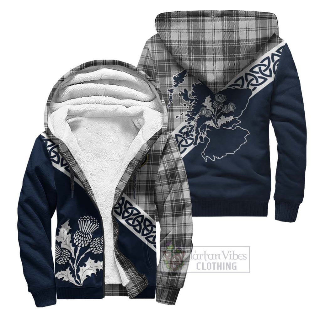 Glendinning Tartan Sherpa Hoodie Featuring Thistle and Scotland Map Unisex - Tartan Vibes Clothing