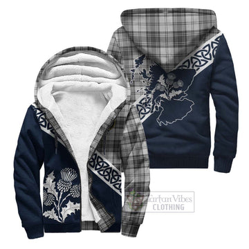 Glendinning Tartan Sherpa Hoodie Featuring Thistle and Scotland Map Unisex - Tartan Vibes Clothing