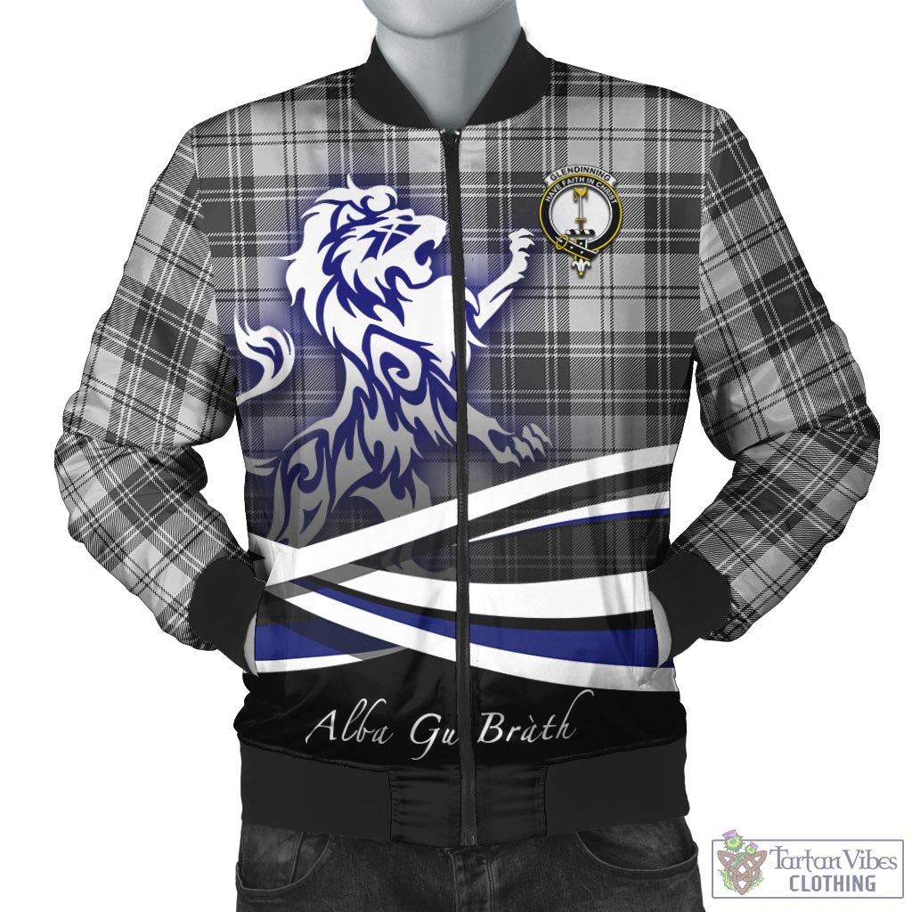 Glendinning Tartan Bomber Jacket with Alba Gu Brath Regal Lion Emblem Unisex - Tartan Vibes Clothing