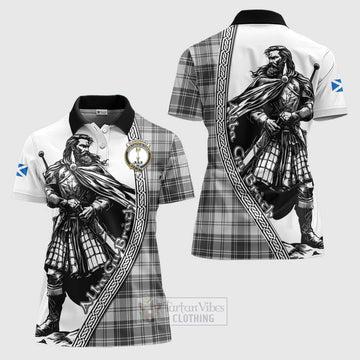 Glendinning Tartan Clan Crest Women's Polo Shirt with Highlander Warrior Celtic Style Women - Tartan Vibes Clothing