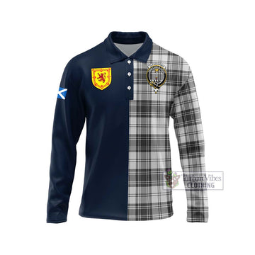 Glendinning Tartan Long Sleeve Polo Shirt Alba with Scottish Lion Royal Arm Half Style Unisex - Tartan Vibes Clothing