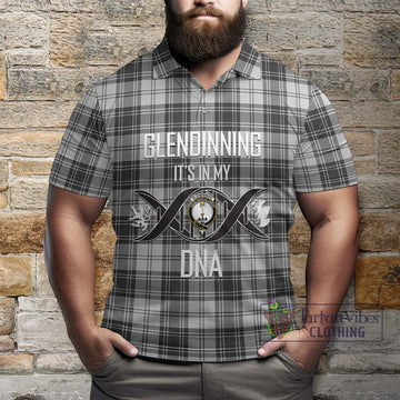 Glendinning Tartan Polo Shirt with Family Crest DNA In Me Style Kid - Tartan Vibes Clothing