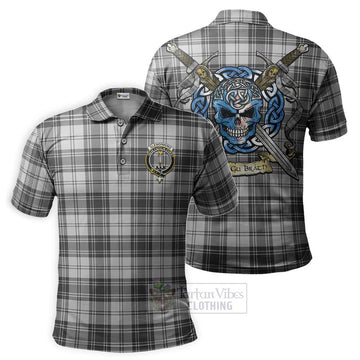 Glendinning Tartan Polo Shirt with Family Crest Celtic Skull Style Kid - Tartan Vibes Clothing
