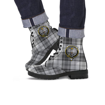 Glendinning Tartan Leather Boots with Family Crest