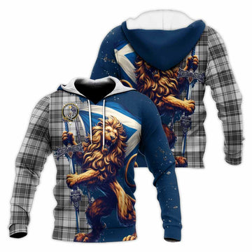 Glendinning Tartan Family Crest Knitted Hoodie with Scottish Majestic Lion Unisex Knitted Pullover Hoodie - Tartan Vibes Clothing