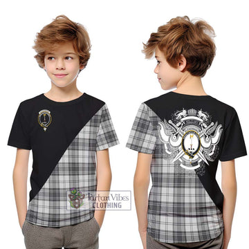Glendinning Tartan Kid T-Shirt with Family Crest and Military Logo Style Youth XL Size14 - Tartan Vibes Clothing