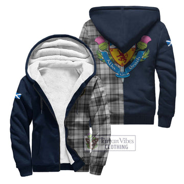 Glendinning Tartan Sherpa Hoodie Alba with Scottish Lion Royal Arm Half Style Unisex S - Tartan Vibes Clothing