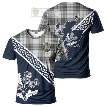 Glendinning Tartan T-Shirt Featuring Thistle and Scotland Map Kid's Shirt - Tartanvibesclothing Store