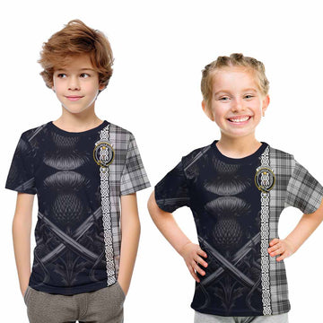 Glendinning Tartan Kid T-Shirt with Family Crest Cross Sword Thistle Celtic Vibes Youth XL Size14 - Tartan Vibes Clothing