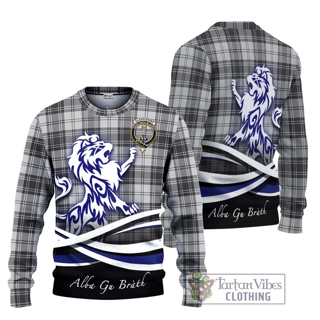 Glendinning Tartan Ugly Sweater with Alba Gu Brath Regal Lion Emblem Unisex - Tartan Vibes Clothing