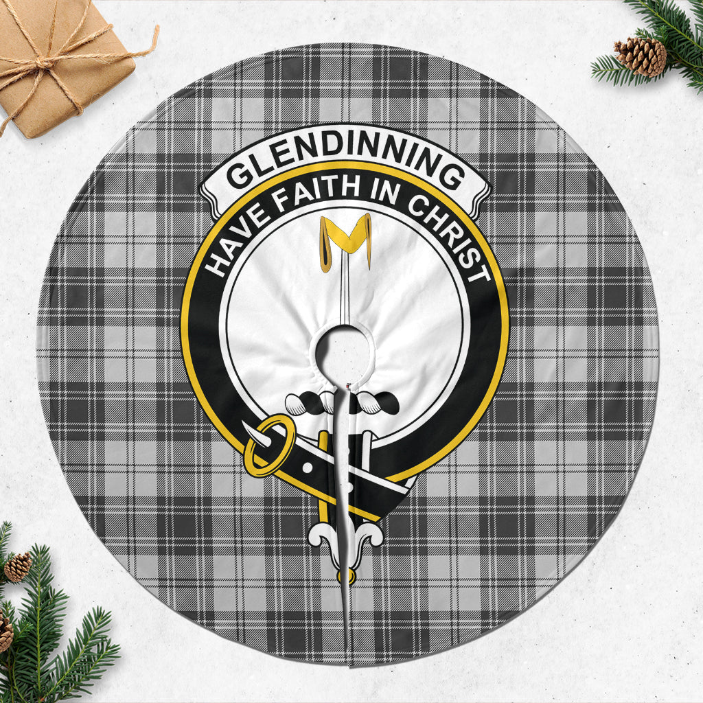 Glendinning Tartan Christmas Tree Skirt with Family Crest - Tartanvibesclothing
