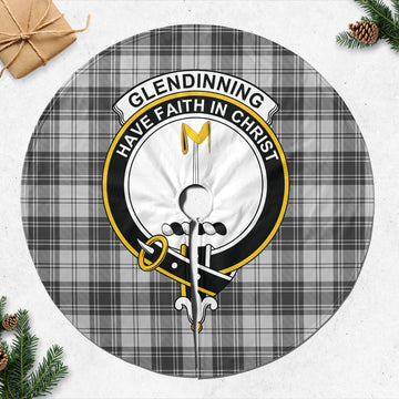 Glendinning Tartan Christmas Tree Skirt with Family Crest 47*47 inch - Tartan Vibes Clothing