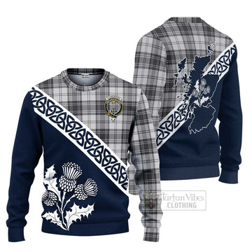 Glendinning Tartan Ugly Sweater Featuring Thistle and Scotland Map Unisex - Tartan Vibes Clothing