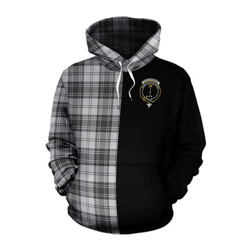 Glendinning Tartan Cotton Hoodie with Family Crest and Half Of Me Style Pullover Hoodie XS - Tartan Vibes Clothing